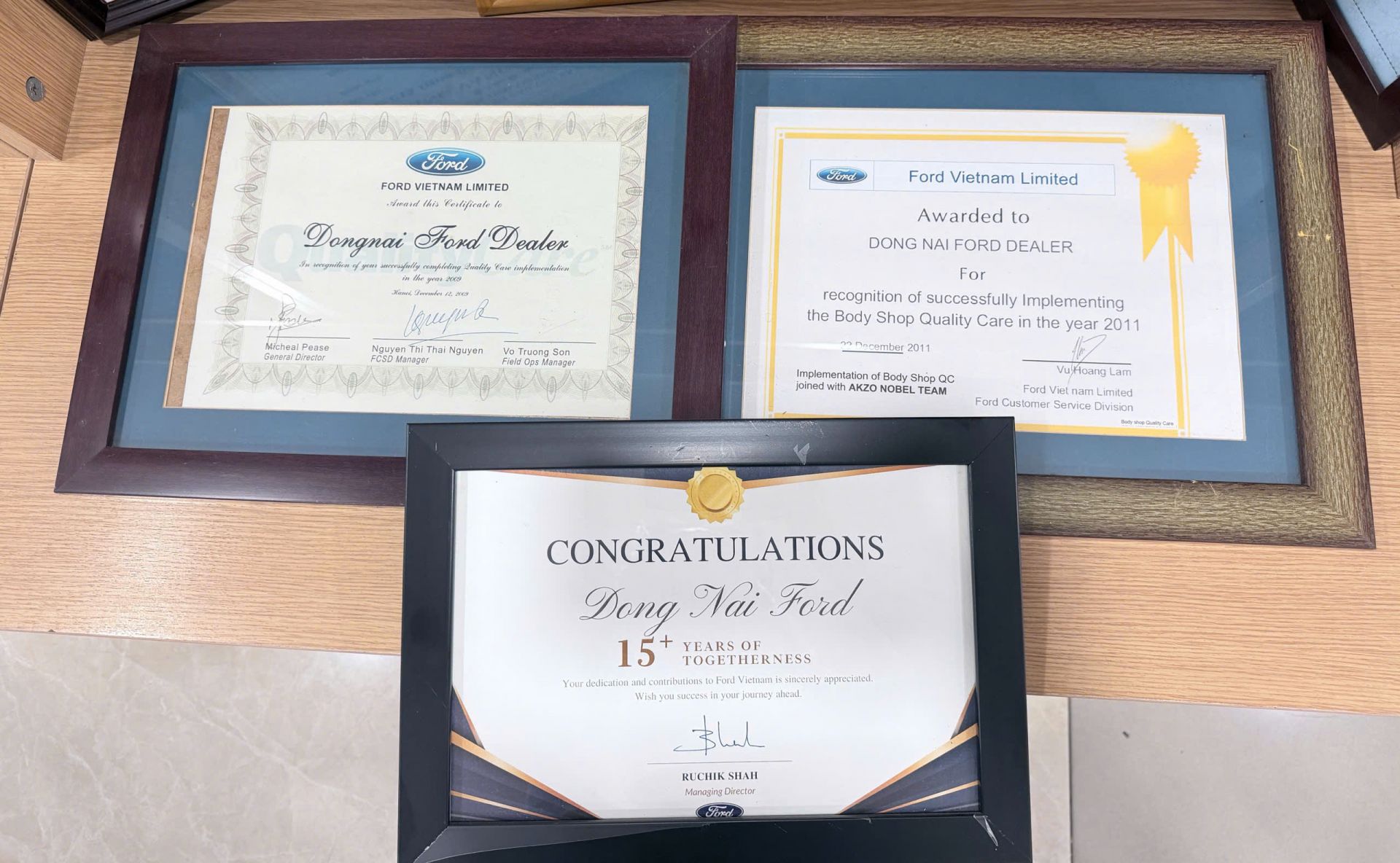 chứng nhận đồng nai ford